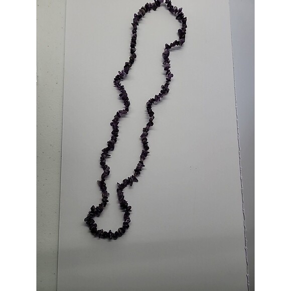 Vintage Premier Designs Purple Stone Chips Beaded Necklace Flapper Opera Jewelry - Picture 11 of 15